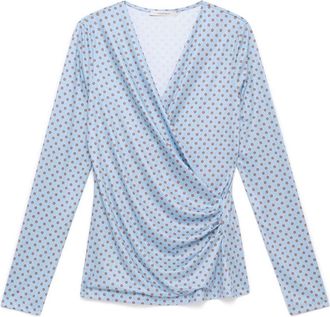 Maliparmi Micro Print Jersey T-Shirt - Dames - Longsleeves - Veelkleurig - XL - Polyester - Tops