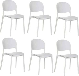 Far Kit 6 Sedie Polipropilene Cucina Bar Ristorante Sedia Interno Esterno Bianco 150ro