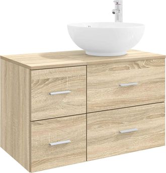 vidaXL Juego De Muebles De Ba&ntilde;o 2 Uds. Roble Sonoma Vidaxl