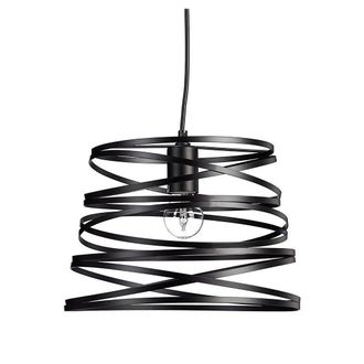 Trade Shop Trade Shop Traesio - Trade Shop - Lampadario A Sospensione Moderno Con Paralume Metallo Vortice Traforato Nero A08