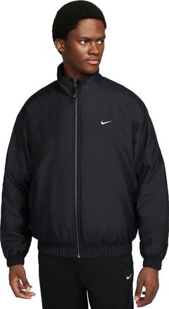 Nike Lab Solo Swoosh Satin Bomber Jacket Black Kumquat DN1266-010