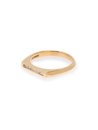 Lizzie Mandler 18kt yellow gold Knife Edge diamond ring