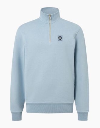 Belstaff Mens Belstaff Quarter Zip Sweatshirt Mist Blue - Size: 40