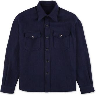 Fortela Kenny Wool Overshirt in Navy at Nordstrom, Size X-Large Eu