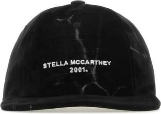 Stella McCartney Black velvet baseball cap
