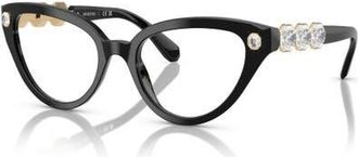 Swarovski 53mm Cat Eye optical glasses in Black at Nordstrom