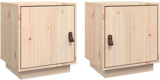 vidaXL Vidaxl - Mesitas De Noche 2 Uds Madera Maciza De Pino 40x34x45 Cm