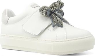Kurt Geiger Laney Bow Sneaker - Dames - Sneakers - Wit - 36 EU - Leer - Schoenen