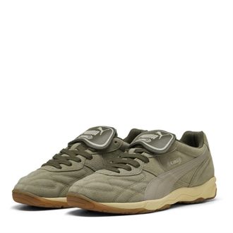 Puma Mens King Indoor Suede Low Top Trainers in Lux Army-Crea - Multicolour - Size UK 10.5