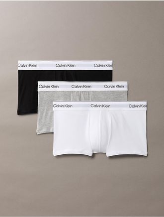Calvin Klein Mens Icon Cotton Stretch 3-Pack Low Rise Trunk - Multi - XL