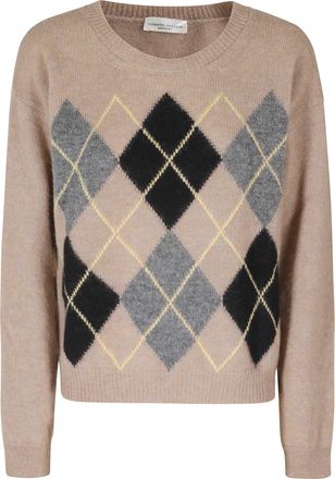 Roberto Collina Taupe Argyle Baby Alpaca-Blend Sweater