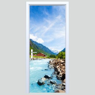 OEM Adhesivo De Tela Para Puerta Con Dise&ntilde;o De Arroyo De Monta&ntilde;a 080pd