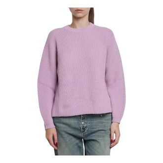 Twinset Rondgebreide Raglan Trui - Dames - Ronde hals truien - Paars - S - Truien & Vesten