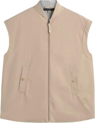 Max Mara zip-fastening sleeveless gilet - women - Viscose/Elastane/Polyester/Viscose/Cotton/Polyamide/Elastane - M - Neutrals