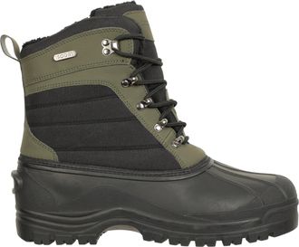 Mountain Warehouse Bank Mens Water-resistant Snow Boots - Round Laces, Fleece Lined & Deep Lugs - Best for Autumn, Winter, Outdoors, Travelling & Hiking Khaki Adult Shoe