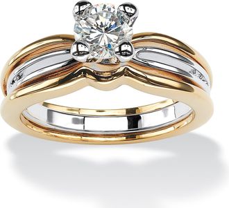 Palm Beach Jewelry 98 TCW CZ Solitaire Ring in Gold-Plated