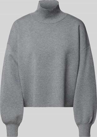 Moss Copenhagen Strickpullover aus Viskose-Mix mit Stehkragen Modell Mercy East in Mittelgrau, Größe L/XL