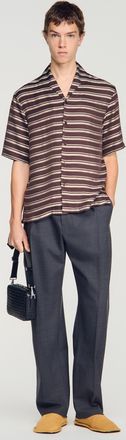 Sandro Striped boat neck shirt