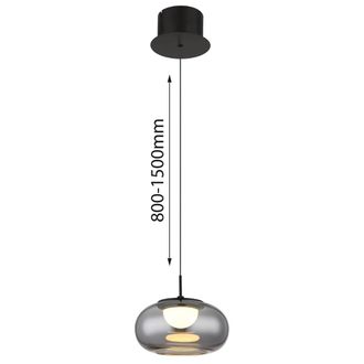 Globo Lighting L&aacute;mpara Colgante - Quintara - Negro - Vidrio - &Oslash; 20cm
