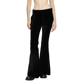 Ann Demeulemeester Adri Bootcut Trousers in Froiss&eacute; Velvet