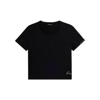 Freddy T-shirt cropped in jersey fiammato con risvolto sulle maniche