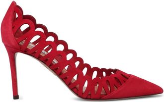 Aquazzura 85 mm Peep pumps met gewelfde afwerking - Rood