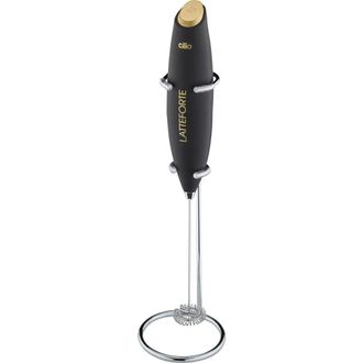 cilio Latteforte Battery Powered Milk Frother with Stainless Steel Stand in Black at Nordstrom
