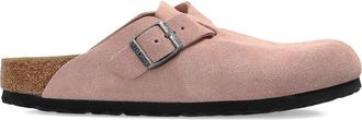 Birkenstock Boston Leve Mules In Pink Suede Leather