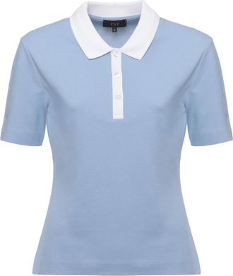 Fay Polo met drie knopen - Dames - Polos - Blauw - M - Katoen - Tops