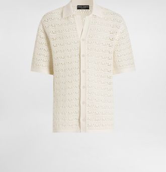 Dolce & Gabbana Crochet Shirt - Man Sweaters And Cardigans White Xxl