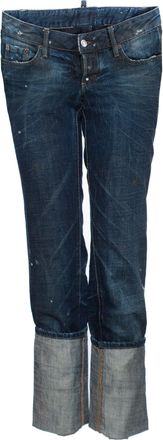 Dsquared2 Blue jeans with extra high turned pipes in size IT42/S