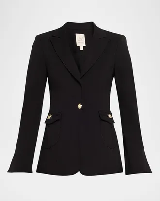 Cinq &agrave; Sept Sable Tapered Single-Breasted Blazer