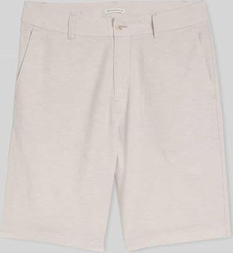 Tom Tailor Denim Regular Fit Bermuda aus Leinen-Baumwolle-Mix in Beige Melange, Gr&ouml;&szlig;e XXL