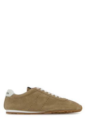 Miu Miu Cappuccino Suede Plume Sneakers