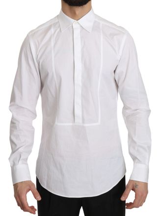 Dolce & Gabbana Witte 100% Katoenen Slim Fit Shirt