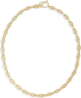 Kendra Scott Elisa Toggle Link Chain Necklace in Gold White Cubic Zirconia at Nordstrom