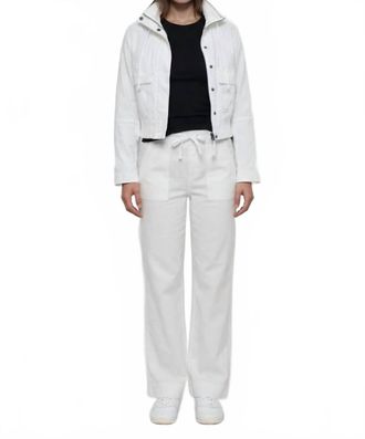 MARRAKECH Allen Stretch Linen Wide Leg Pant In White