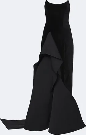 SAFiYAA Fianne velvet and faille corset gown