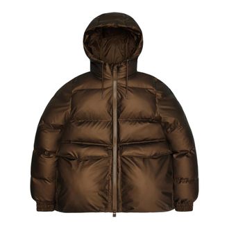 Rains Alta A-Line Puffer Jacket - Dames - Jassen - Bruin - Maat: XS Leer