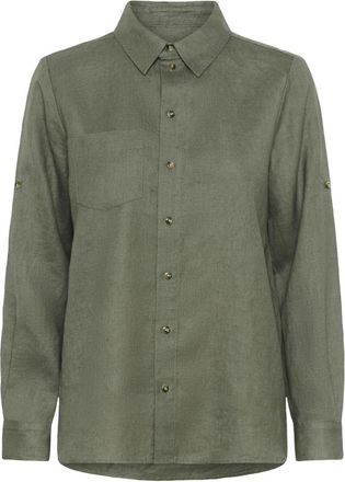 Inwear Dilanaiw Klassiek Shirt - Dames - Overhemden - Groen - L - Linnen - Overhemden
