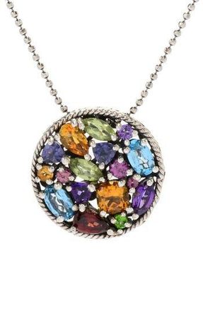 Samuel B. Sterling Silver Multistone Pendant Necklace in Multi Purple at Nordstrom Rack