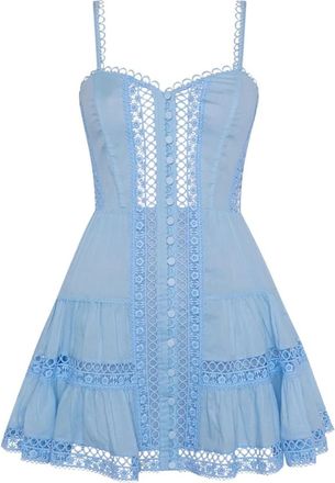 Charo Ruiz Ibiza Kleedjes, Dames, Blauw, L, Katoen, Lenora Mini Jurk
