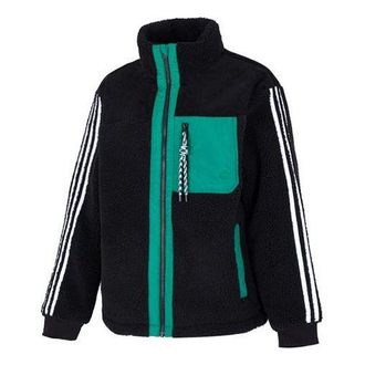 adidas Mens adidas Util Jkt Pad2 Sports Windproof Stripe Stay Warm Jacket Black HN4772