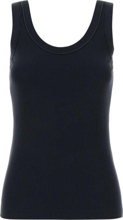 Brunello Cucinelli Brunello Cucinelli Dark Blue Stretch Cotton Tank Top