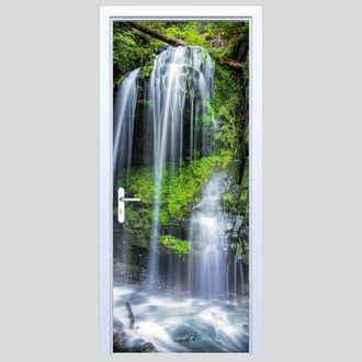 OEM Adhesivo De Tela Para Puerta Con Dise&ntilde;o De Cascada En El Bosque 199pd
