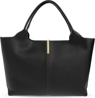 Tod's Middelgrote-Kleine Leren Shopper - Dames - Shoppers - Zwart - ONE Size - Leer - Tassen