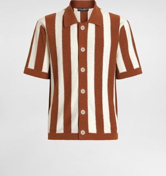 Dolce & Gabbana Striped Knit Shirt - Man Sweaters And Cardigans Multicolor 46