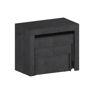 Dmora Conjunto De Mesa Y Sillas Eric, Composici&oacute;n Multiusos, Conjunto Con Consola Y 2 Bancos Extensibles, 100% Made In Italy, 66x25h45 Cm, Pizarra, Con Emba