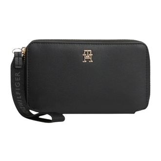 Tommy Hilfiger TH Logotape Compact Zip Around - Bags - Mujer - Negro - ONE SIZE