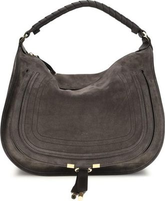 Chlo&eacute; Marcie Suede Leather Shoulder Bag